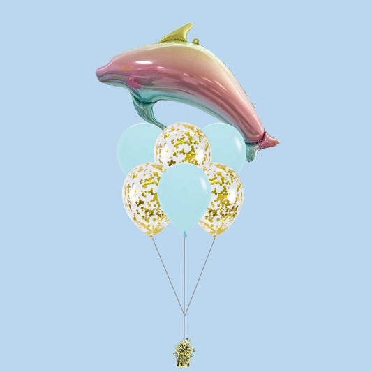 Pastel Ombre Dolphin Foil Balloon