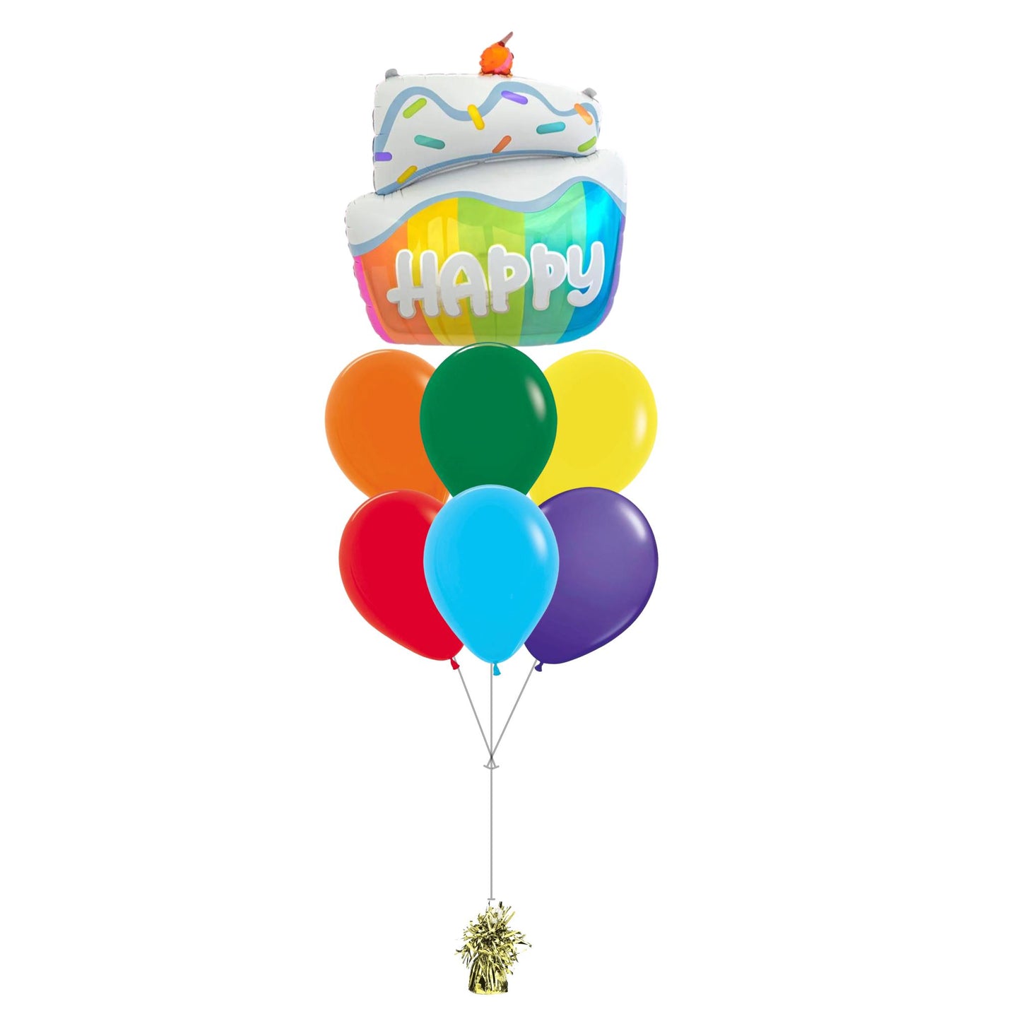 Large birthday cake foil balloon Helium Balloon Bouquet