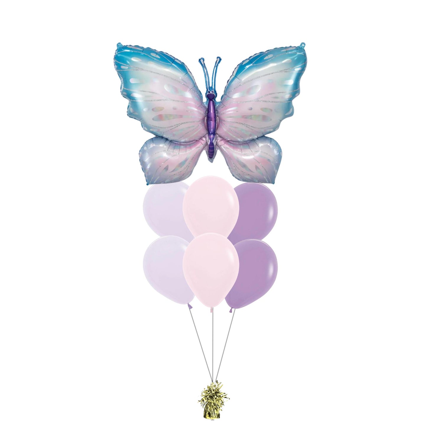 Cute Fairytale Helium Pastel Butterfly Balloon Bouquet