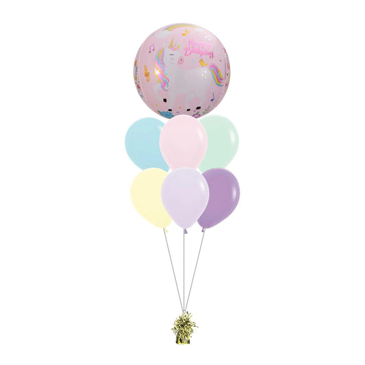24 inch Birthday Unicorn Pastel Pink Orbz
