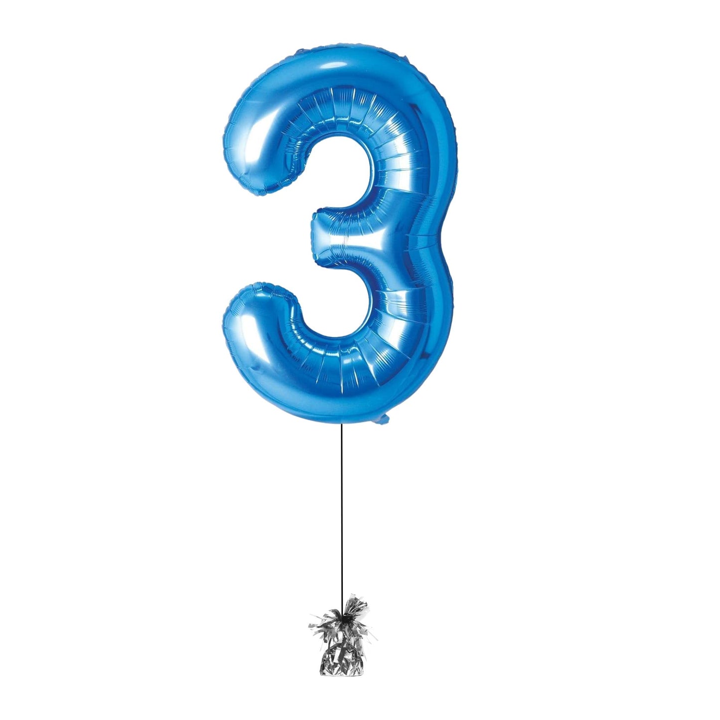 34 inch Blue Balloon Number 3 Helium filled