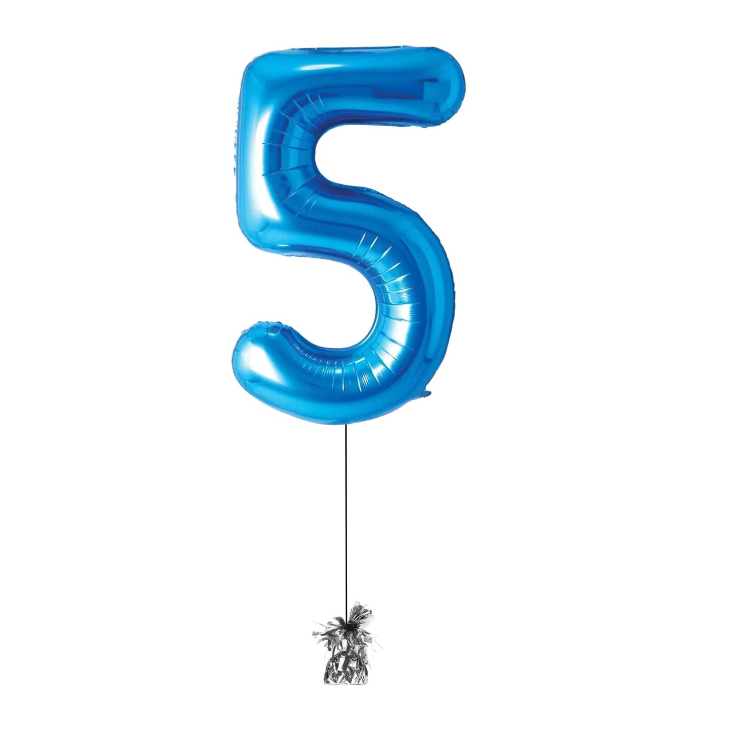 34 inch Blue Balloon Number 5 Helium filled