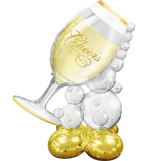 51" Bubbly Wine Glass AirLoonz Foil Balloon