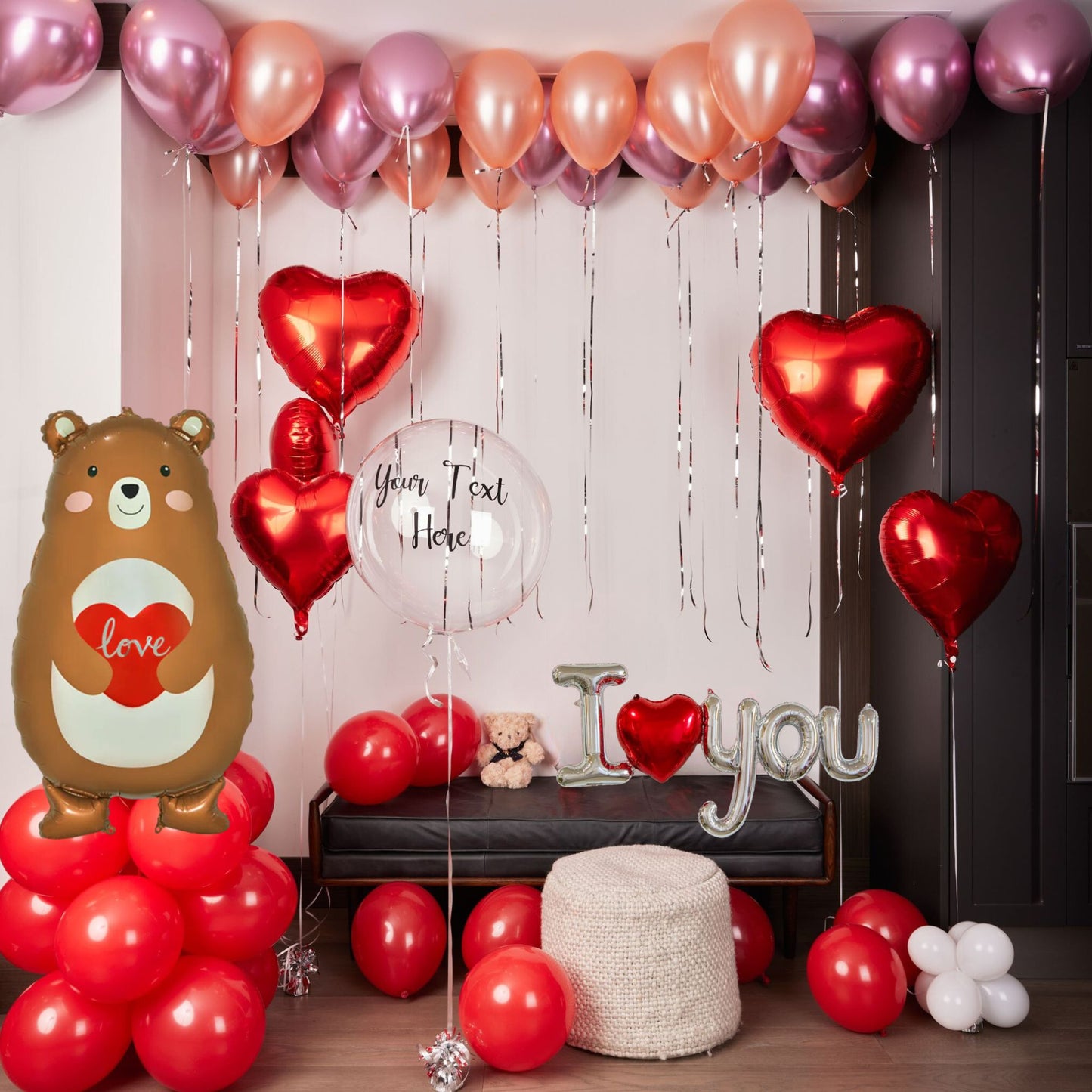 red foil helium heart balloons with ceiling latex balloon is chromes i love you package.
