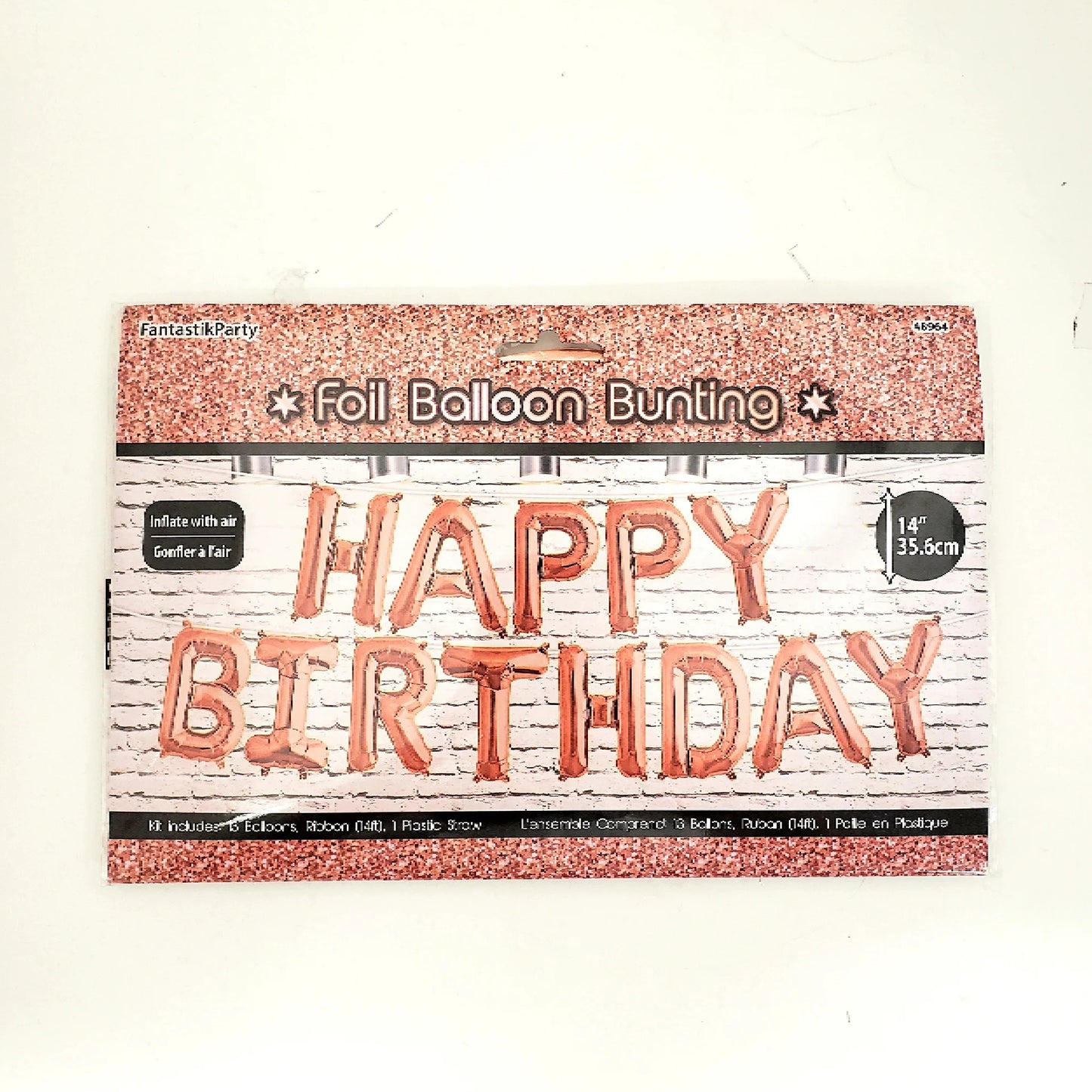 Happy Birthday Rose Gold Foil Letter Air Filled Only