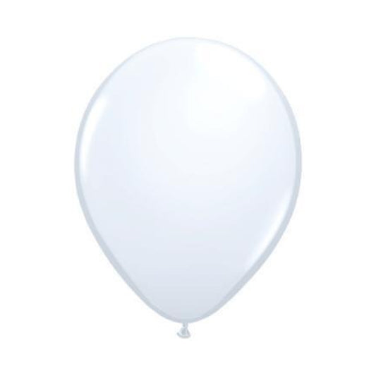 16 inch White helium filled latex balloon
