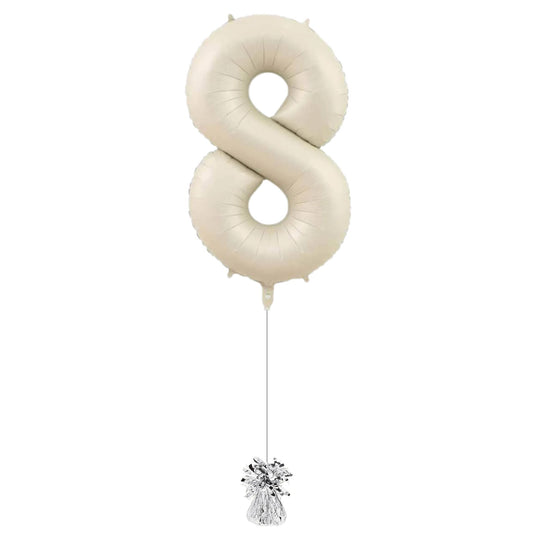 34 inch Beige Jumbo Balloon Number 8