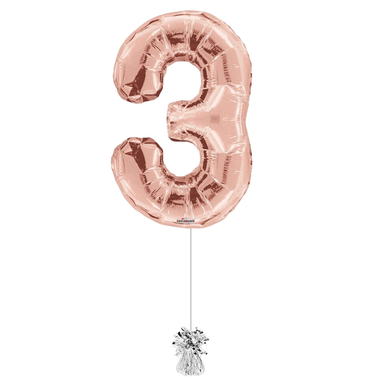 34 inch Rose Gold Balloon Number 3 Helium filled