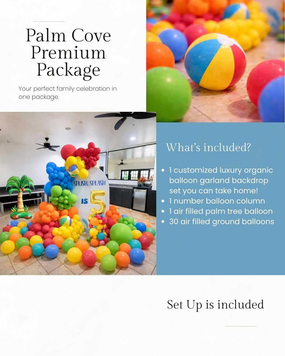 Palm Cove Party Room - WEM Balloon Celebration Decor