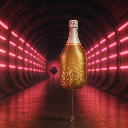 Gold Champagne Birthday Helium Confetti Balloon Bouquet