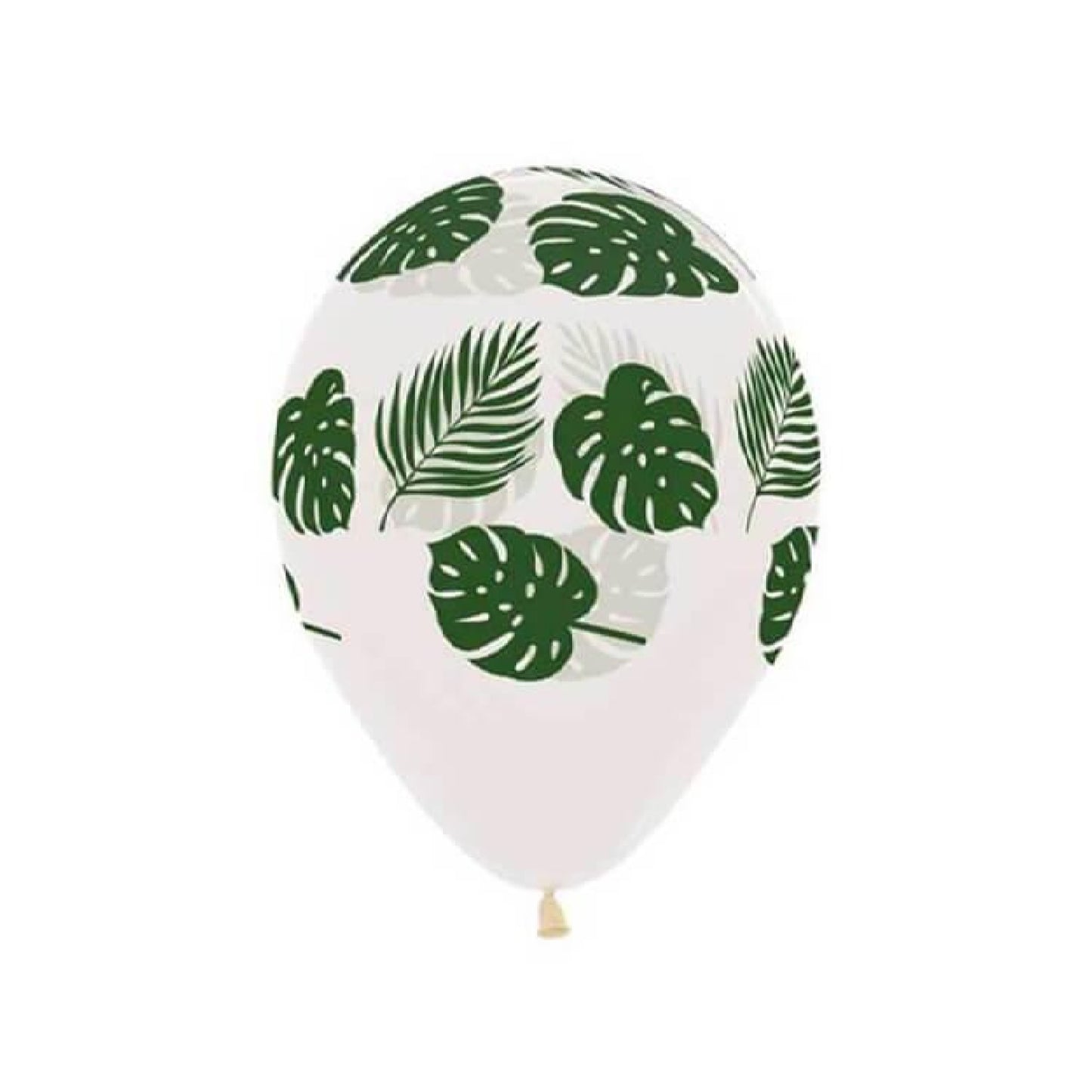 11 inch helium filled Clear Palm Leaf Print latex balloon