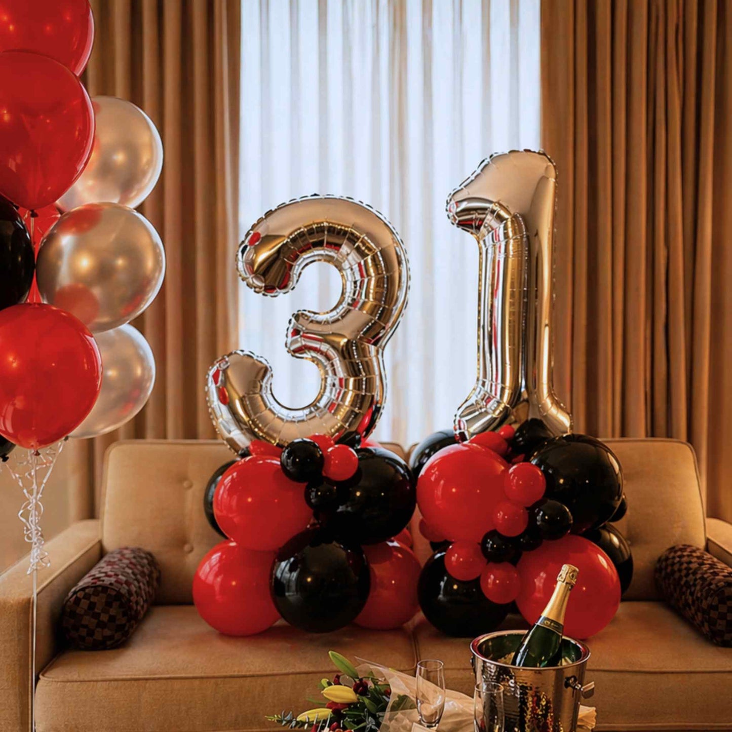 Hot Red Birthday Celebration Balloon Package