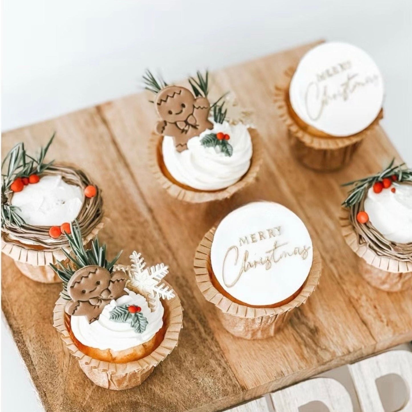 Christmas holiday cute cupcake set of 12