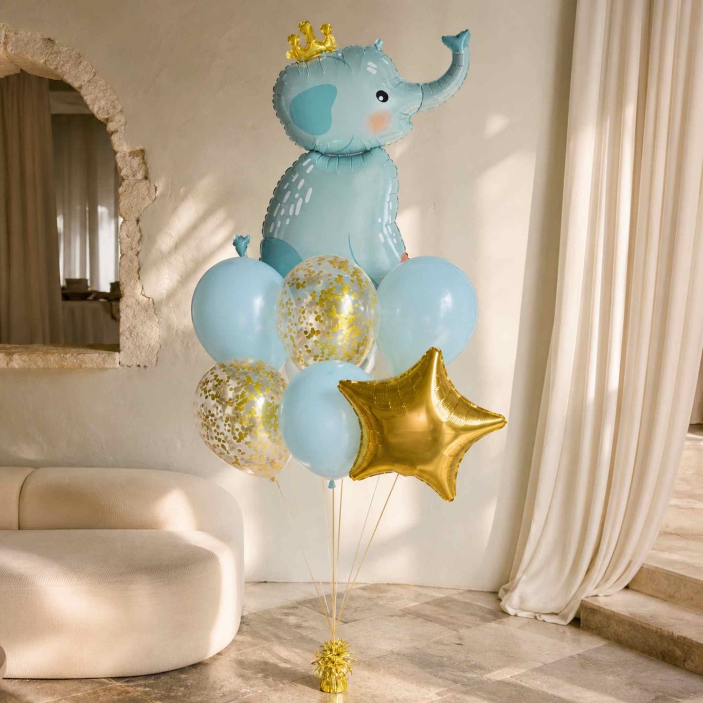 Blue Elephant Foil Balloon