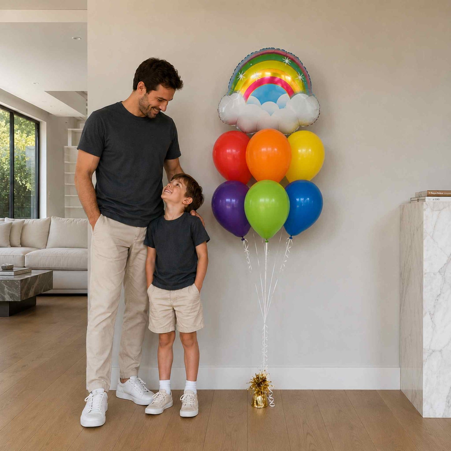 Shine Shine Rainbow Helium Foil Balloon Bouquet