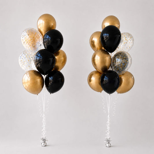 Golden Confetti Fun Balloon Bouquet
