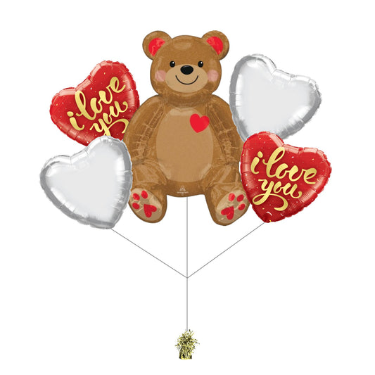 I Love You Teddy Bear Balloon Set
