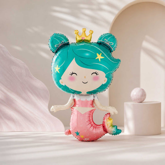Helium filled mermaid foil balloon
