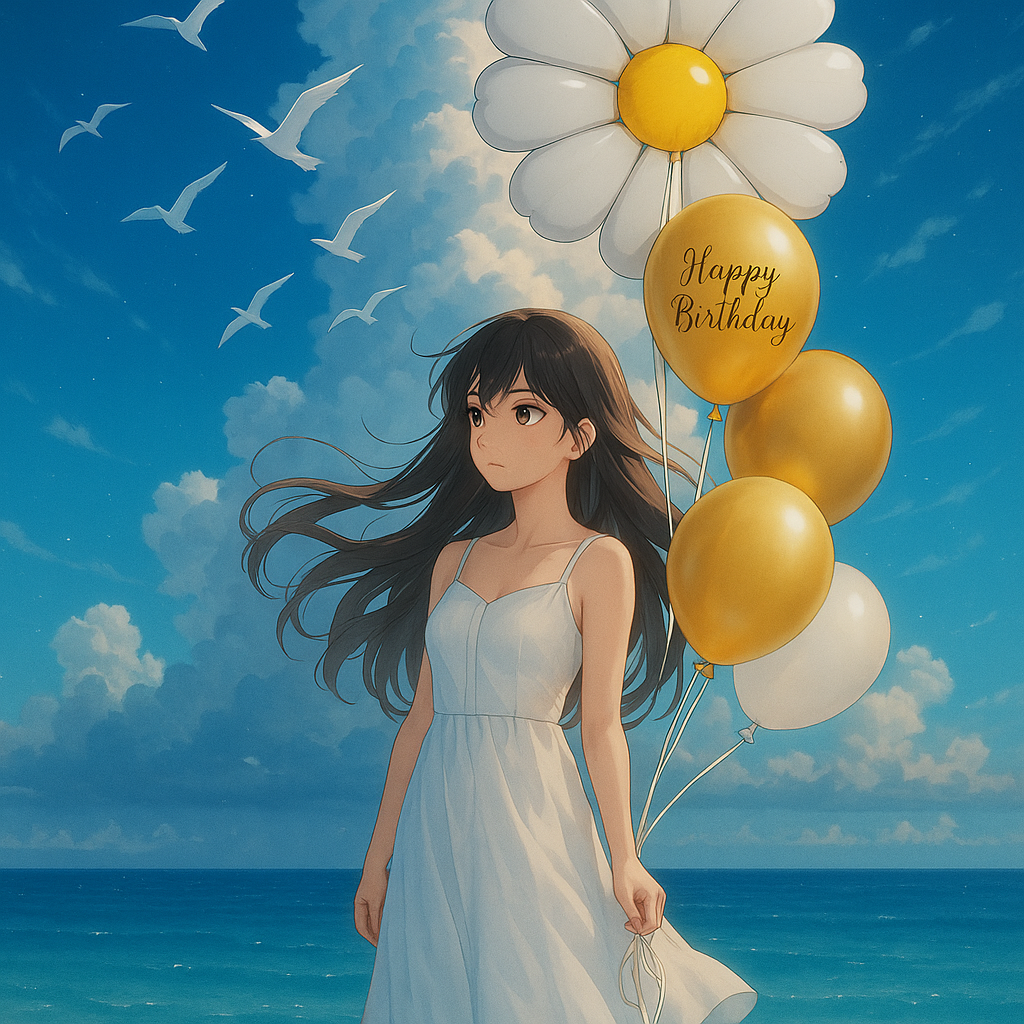 Elegant Helium Daisy Flower Birthday Balloon Bouquet