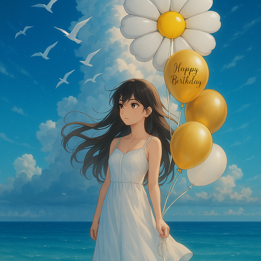 Elegant Helium Daisy Flower Birthday Balloon Bouquet