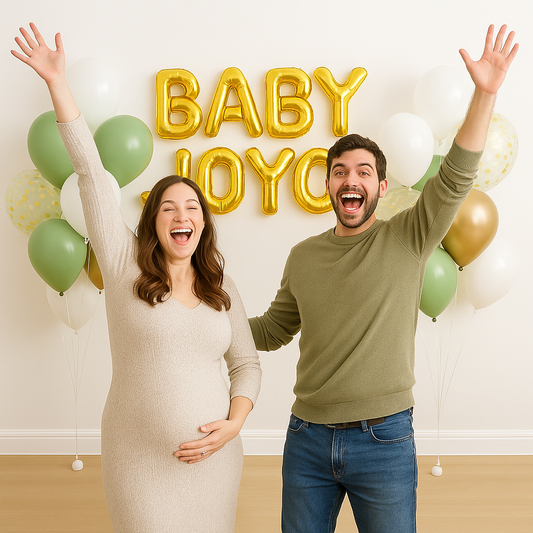 Luxe Eucalyptus & Chrome Gold Baby Name Balloon Set