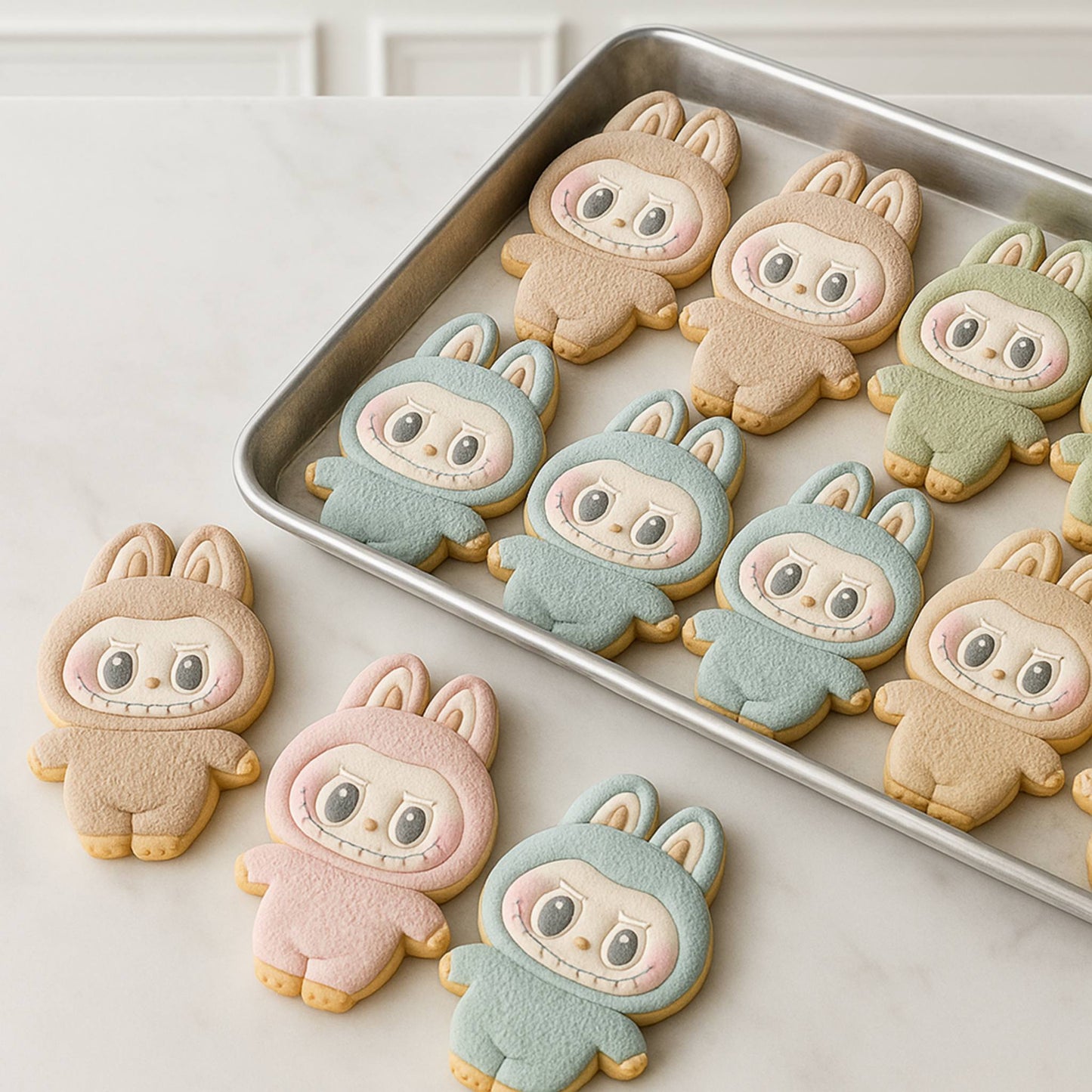 Limited Edition Brown Pastel Labubu Cookie gift set of 12