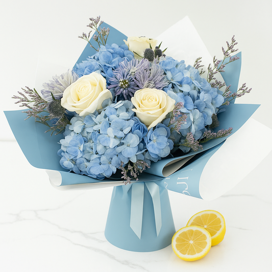 Blue Flower Garden Fresh Flower Bouquet