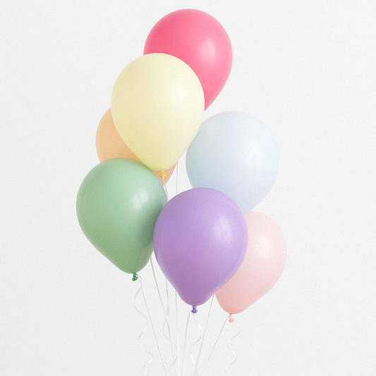 Pastel Sunny Rainbow Helium Latex Balloon Bouquet of 7