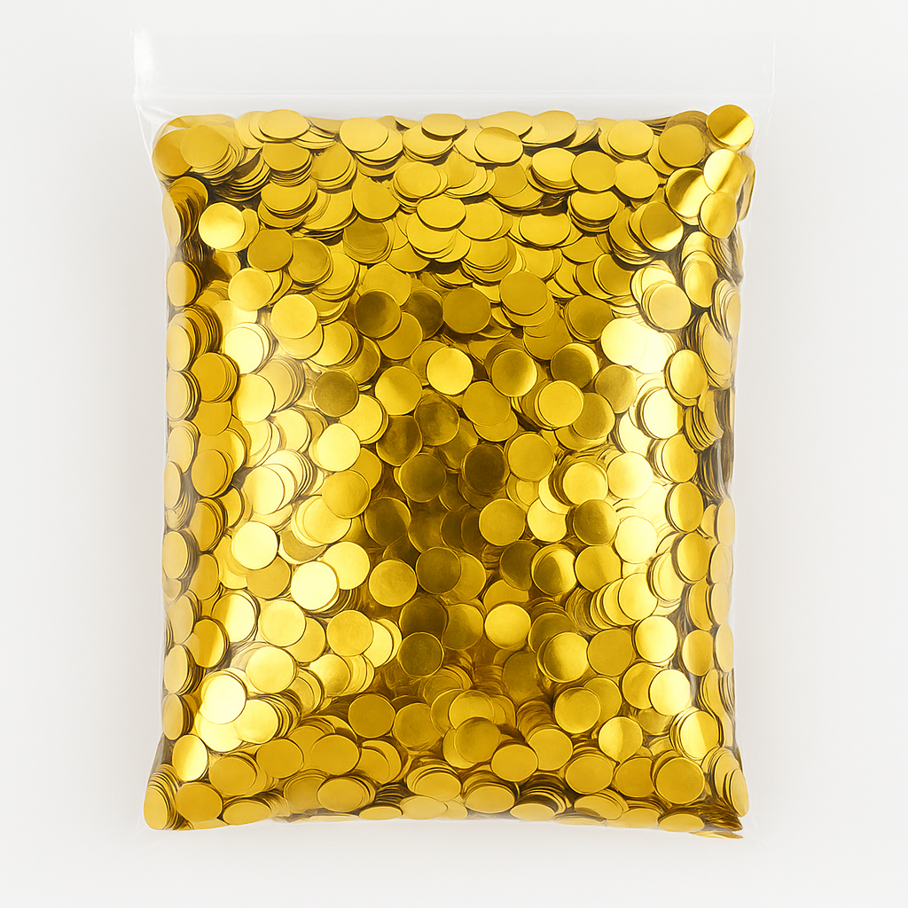 1cm Metallic Confetti - Gold (200g)