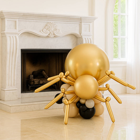 Halloween Inflated Gold Super King Spider Balloon Column