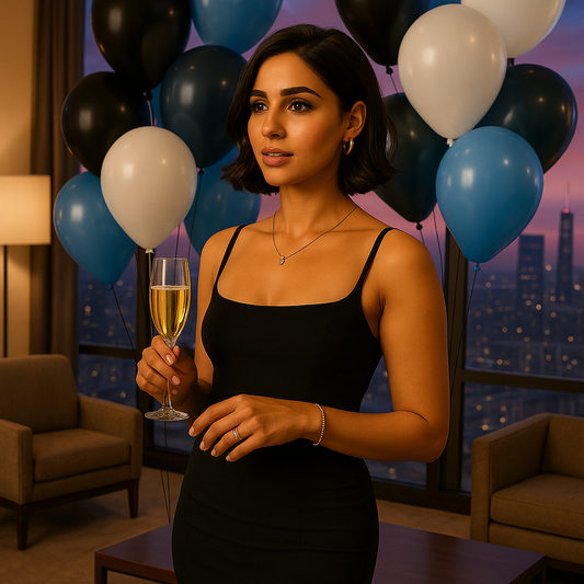 Navy Blue Classic Helium Balloon Bouquet of 5 - 2 Sets