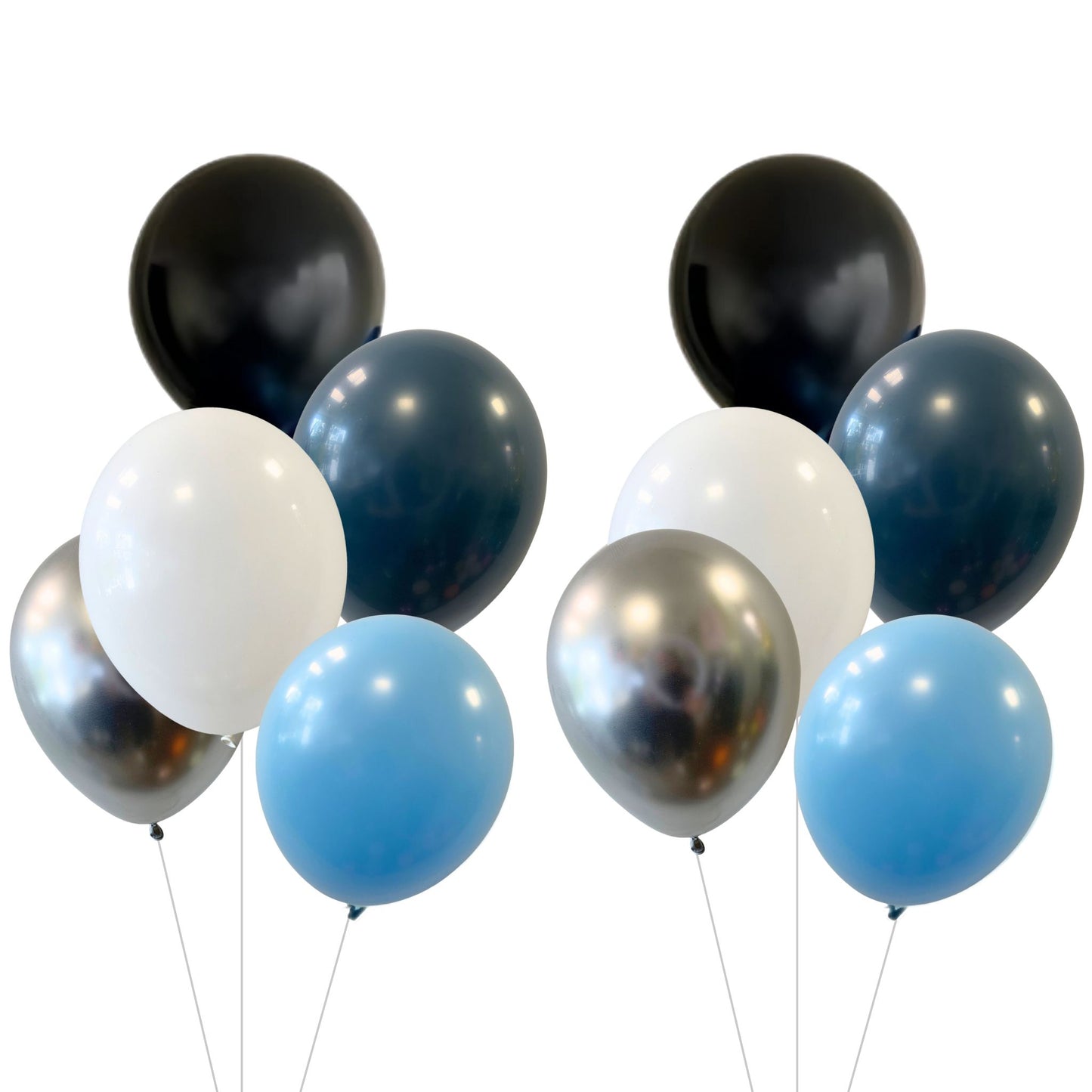 Navy Blue Classic Helium Balloon Bouquet of 5 - 2 Sets