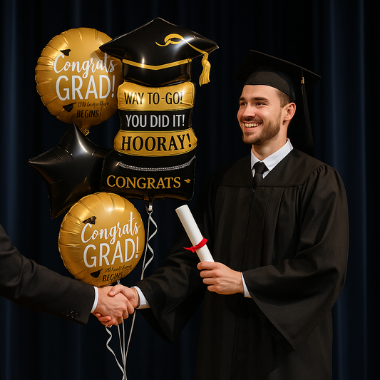 Graduation classic balloon bouquet of 5