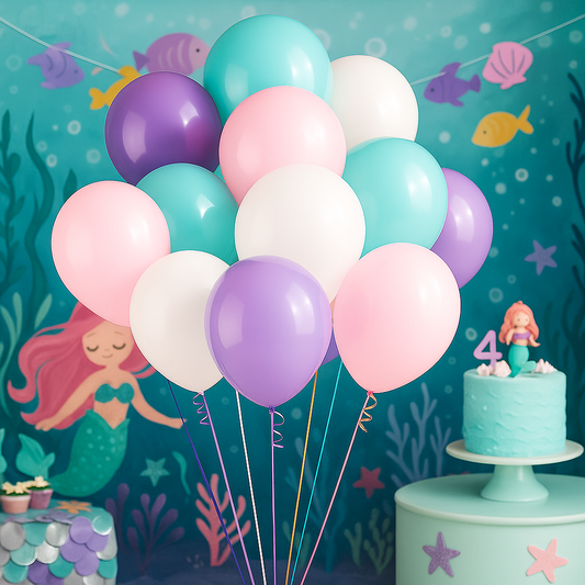 Mermaid Helium Balloon Bouquet of 12