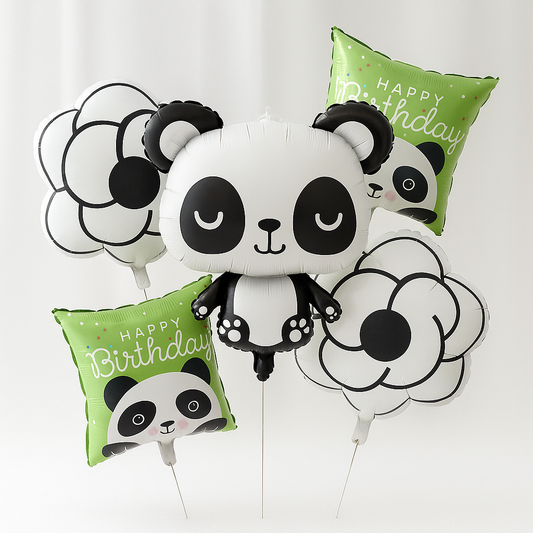 Cool Panda Helium filled BirthdayFoil Balloon Bouquet Set