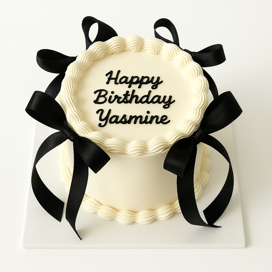 Instagram Popular Princess White Bow Birthday Cake