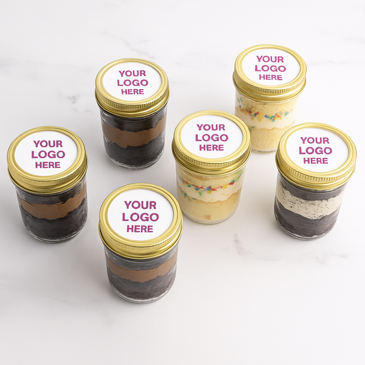 Corporate Custom Logo Cake in a Jar (20 jars min.)