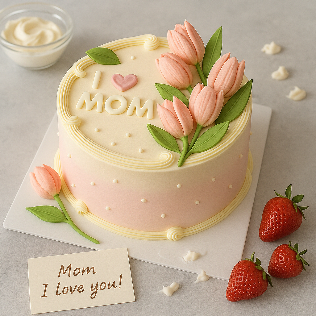Mother's day Spring Pink Cake