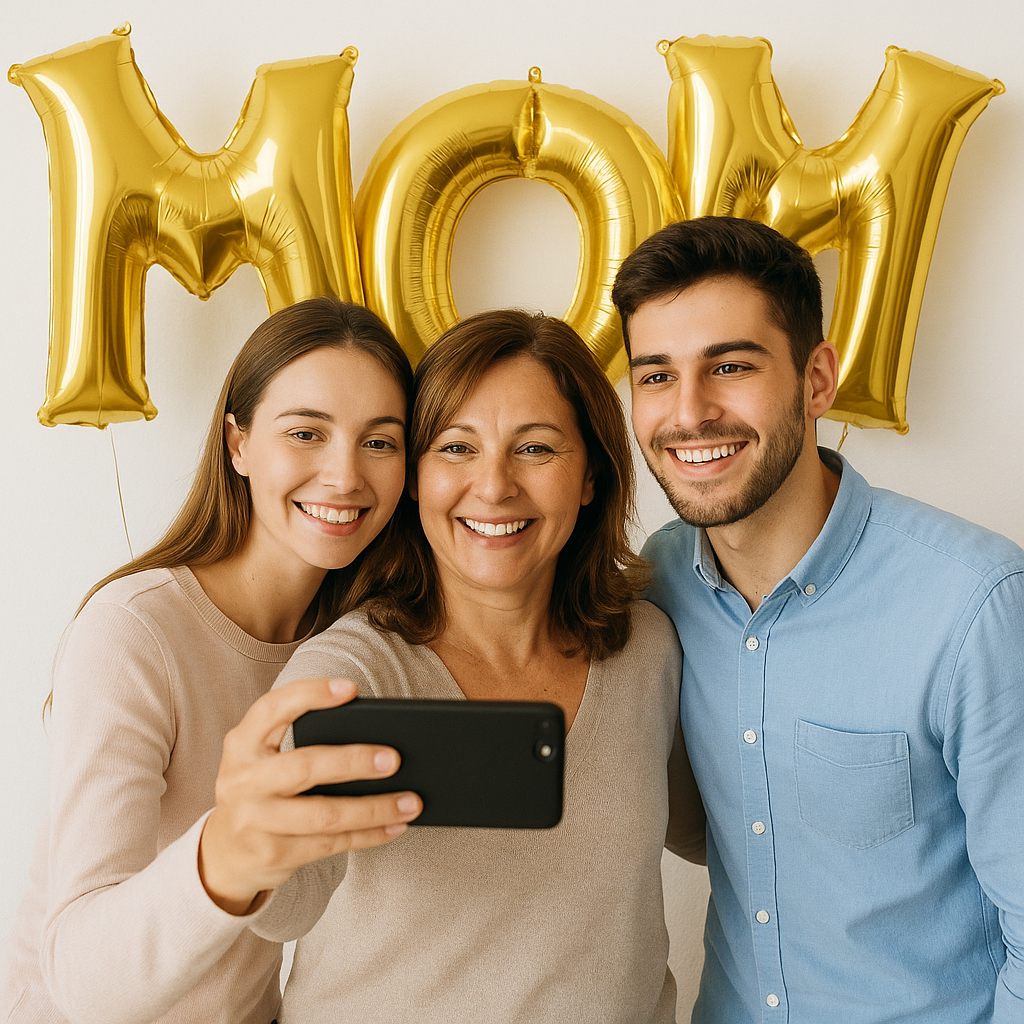 Mother's Day Jumbo Helium Gold Letters Mom Foil Balloons