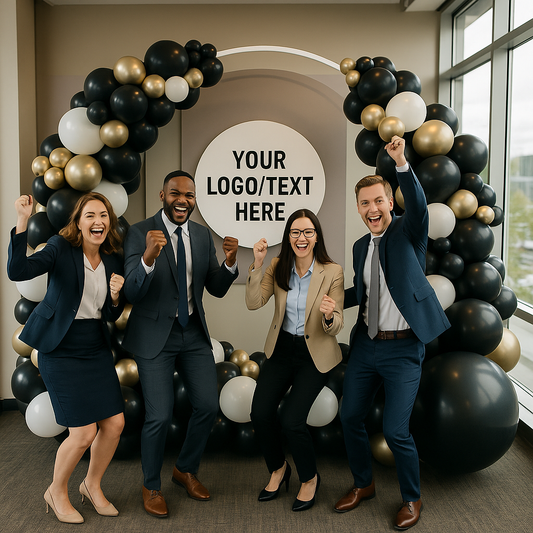 Classic Hollywood Star Corporate Circle Frame Backdrop with Logo Signage