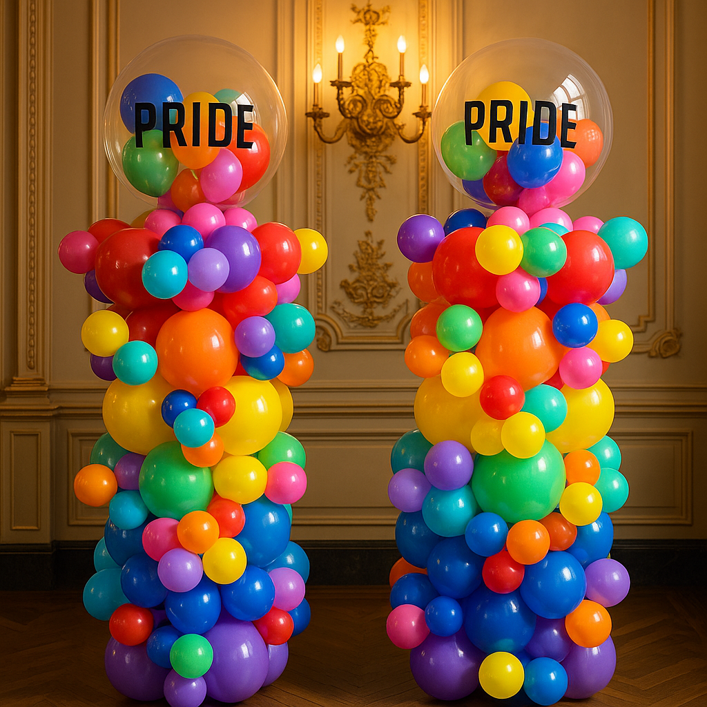 Pride Colorful Custom bubble balloon column (Set of 2)
