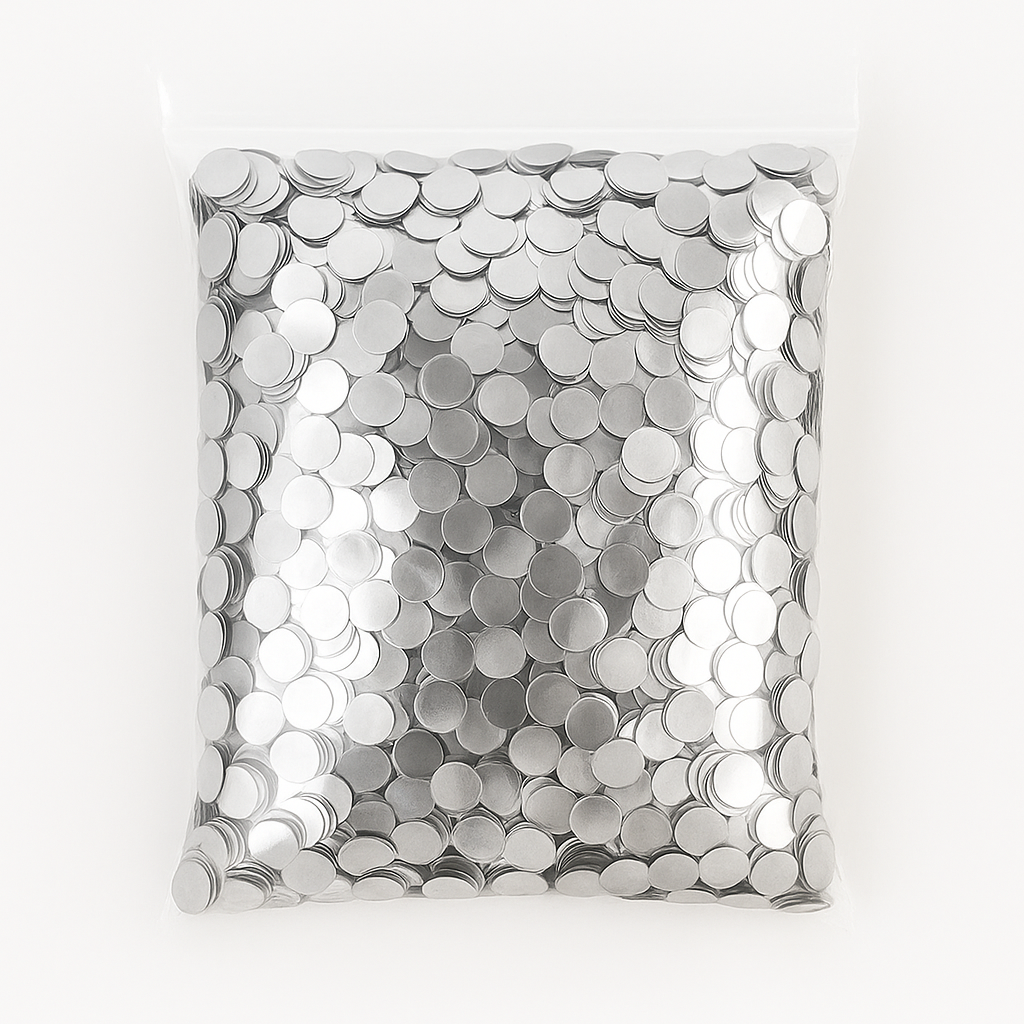 1cm Metallic Confetti - Silver (200g)