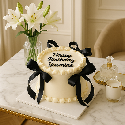 Instagram Popular Princess White Bow Birthday Cake