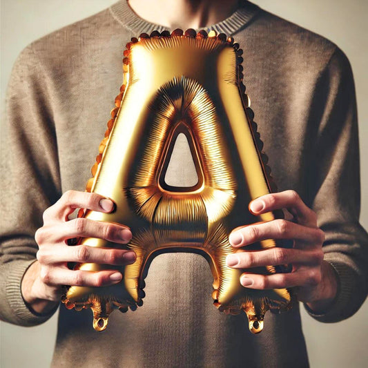 Letter A Gold Foil Balloon, 13-in, Air-Filled for Birthday/Graduation/Baby Shower/Wedding