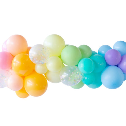 Soft rainbow balloon garland