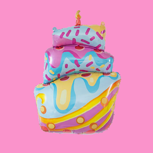 Helium filled Sprinkle Birthday Cake Foil Balloon