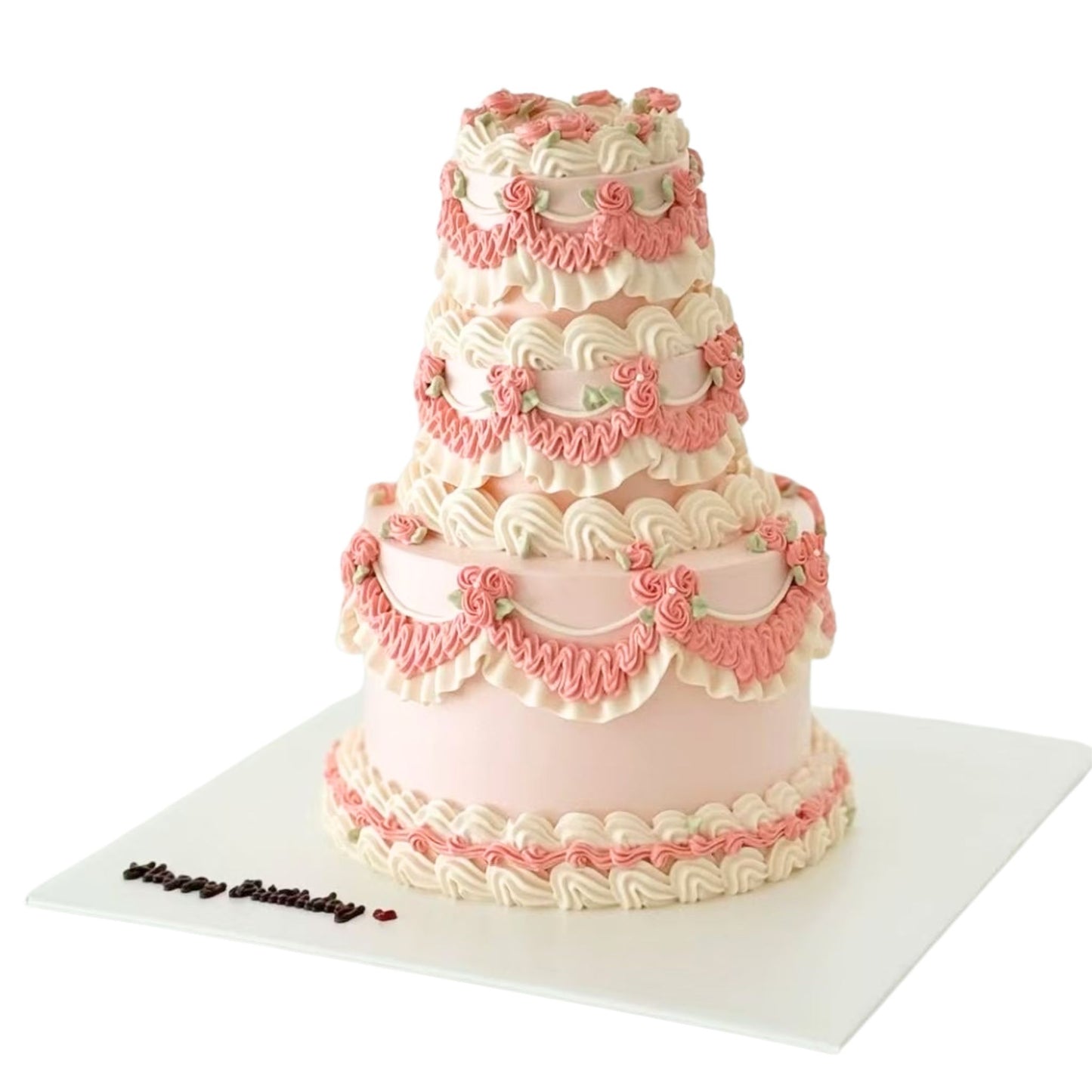 3 layers vintage pink dancing Cake