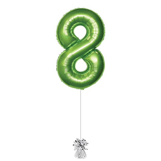 34 inch Lime Green Jumbo Balloon Number 8