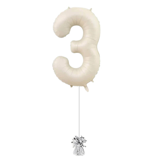 34 inch Beige Jumbo Balloon Number 3