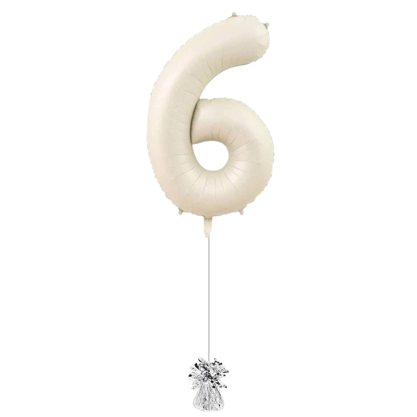34 inch Beige Jumbo Balloon Number 6